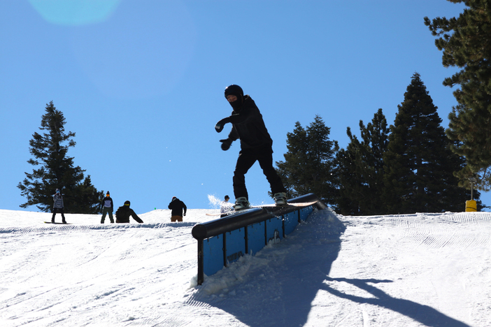 Frontside Lipslide on the round down-rail.