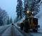 Plowing the roads on the way up to the resort.