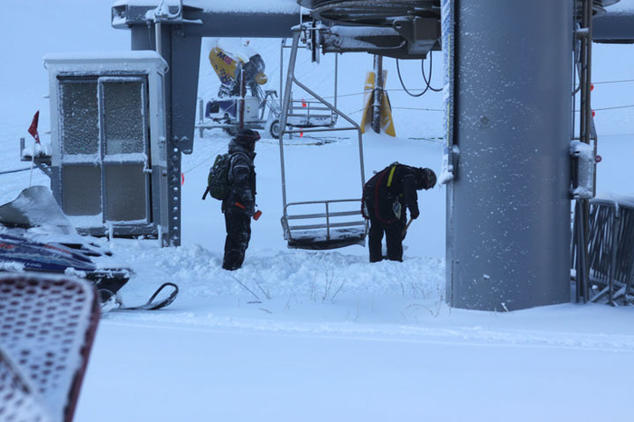 New snow overnight.  Digging out Coyote.