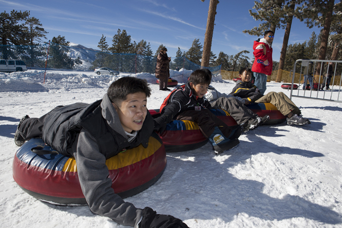 Lining up for a good time at the Tube Park!