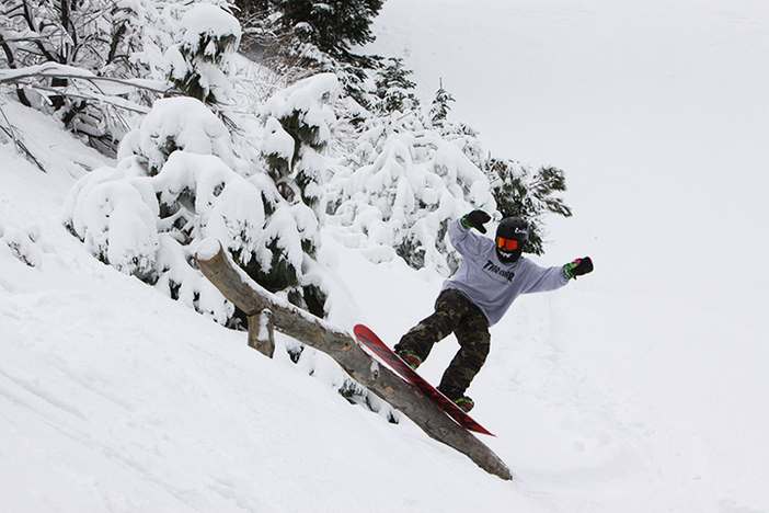 The all natural Woodworth Gulch Terrain Park is the place to be when there's fresh snow!