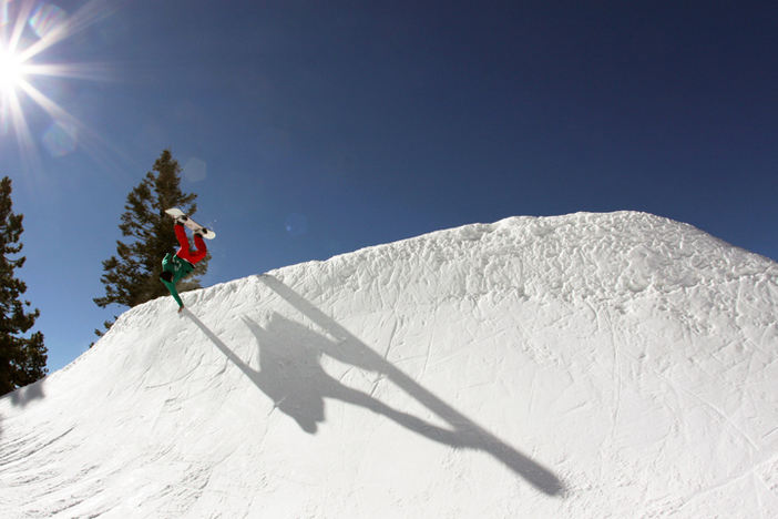 Going huge on the quarterpipe.