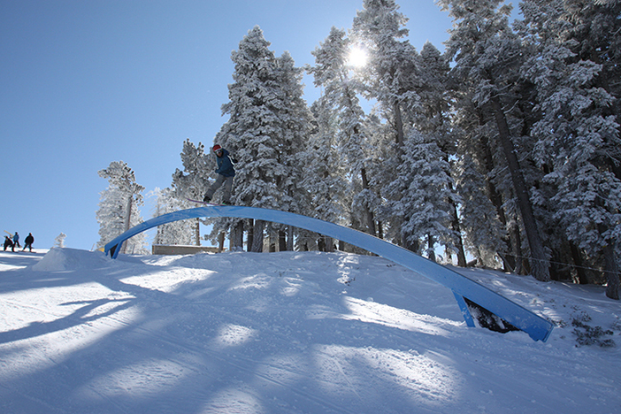 Riding the Rainbow surrounded by fresh snow!