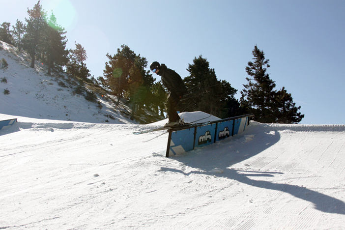 The skiers are getting in on the park features as well.