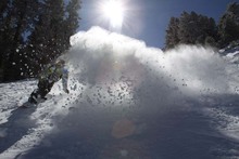 Blasting through the new snow.