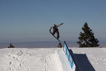 Curtis getting the shot on the up rail.