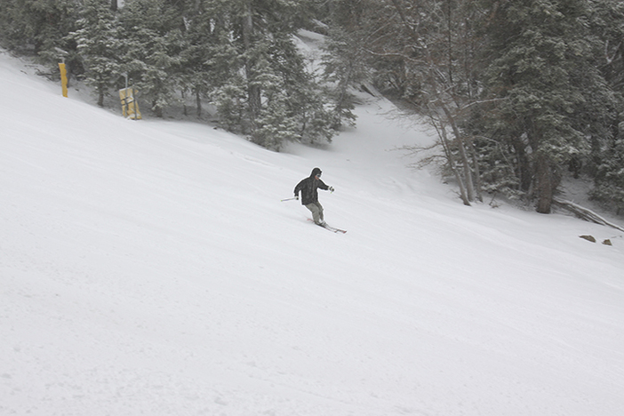 Getting some turns in on the fresh snow.