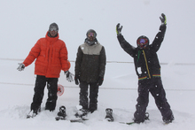 Snow stacked at the top of Conquest.