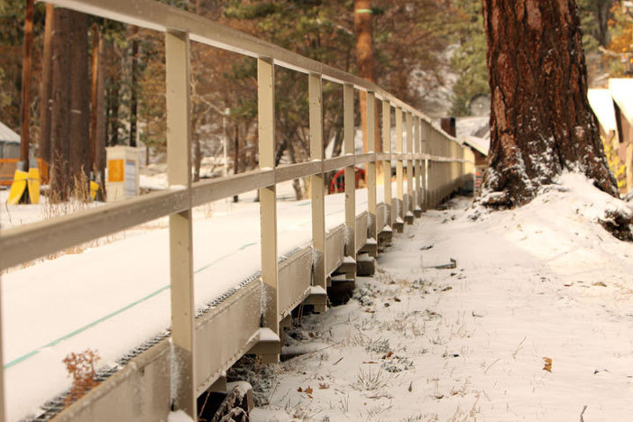 It's winter in the mountains.