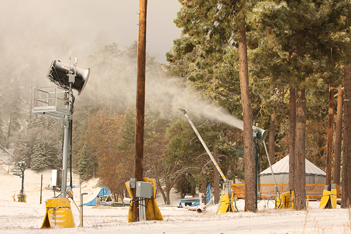 Testing out our snow guns in preparation for opening day.