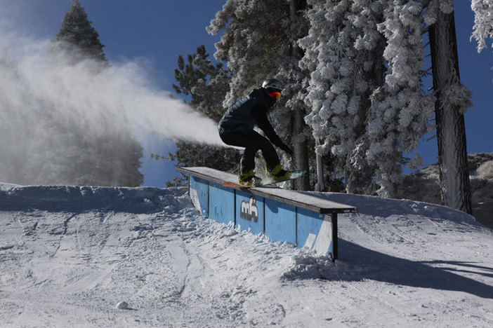 Snowmaking is on, but it isn't stopping us from jibbing.