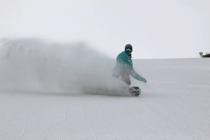 Blig slashes down Headwall.