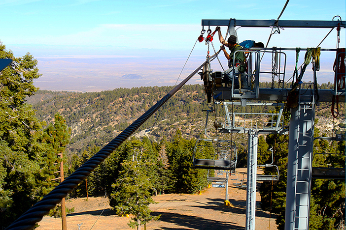 Getting the lifts ready for opening day.