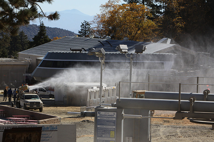 Snowmaking tests underway.