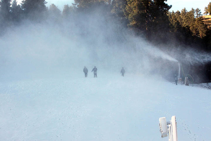 Snowmakers braving the frozen tundra.