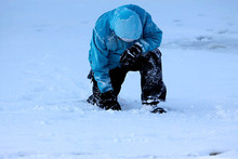 Snowmaker  accidental "tebowing" as he's deep in thought.