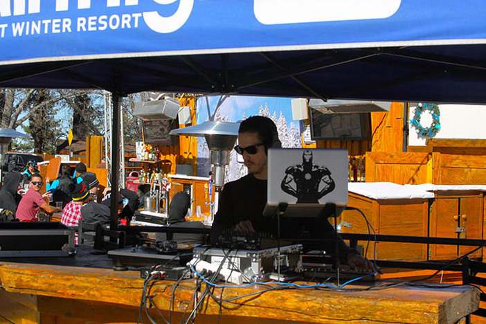 DJ Nestie spinning on the sun deck