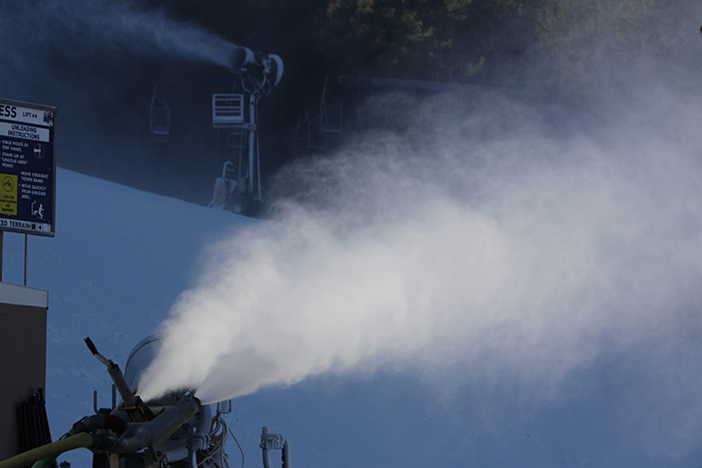 Snowmaking on 8 different runs.