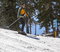 Blue skies and fresh snow.