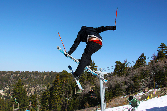 Getting the grab off the 25' step down jump.