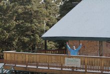 Fresh snow at the Grand View Bistro, top of East.