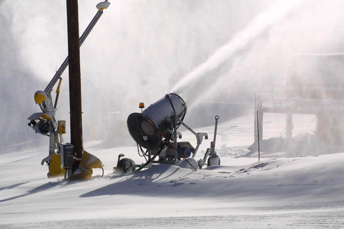 Snowmaking in full operation.