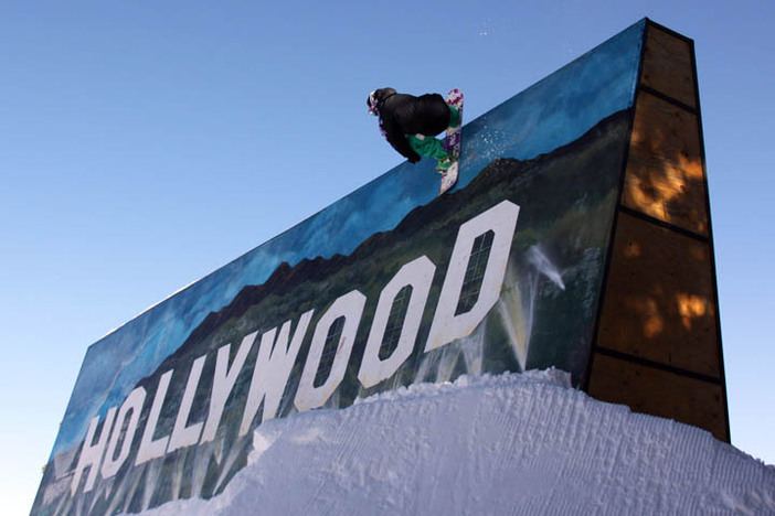 Brendon Simons hitting the new Hollywood Wall Ride!