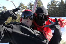 Dave Downing and Jussi Oksanen having an awesome time at Mountain High!