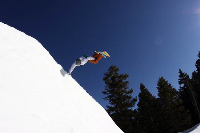 Huge hand plant on the Wedge Quarterpipe.