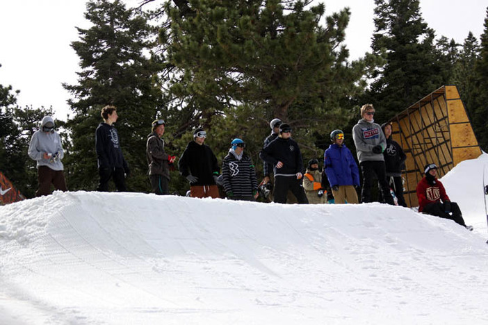 Competitors waiting to drop in for their shot at best trick!