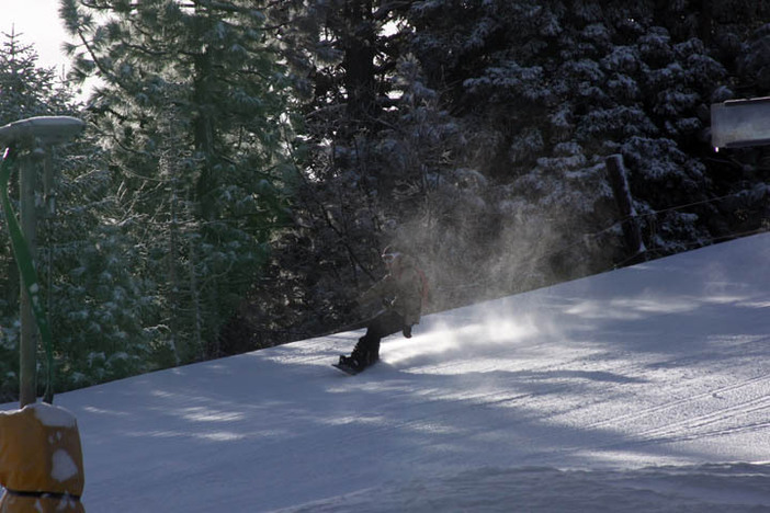 Shredding the new snow.