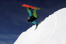 Team rider Nick Sibayan planting a hand at the top of the Wedge.