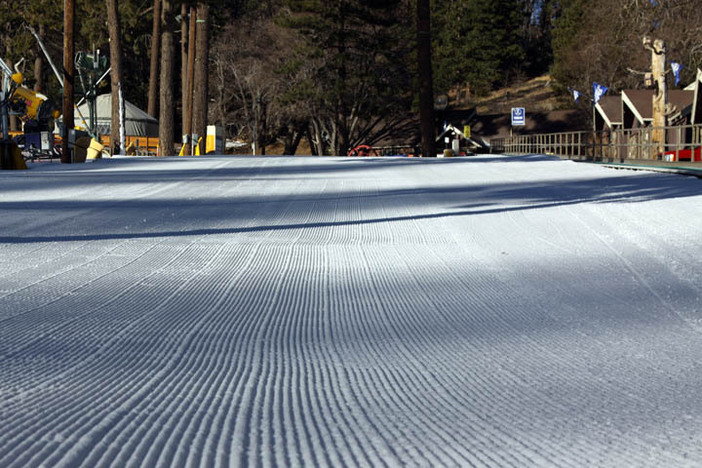 Come carve up the fresh machine made packed powder.