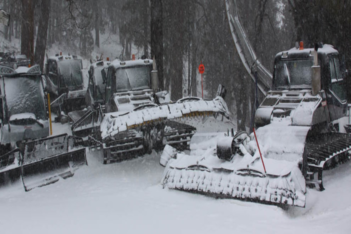 Snowcats getting ready to groom tonight.