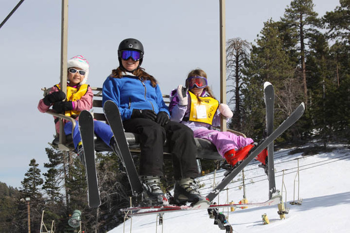 All smiles on the chairlift.