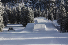 Freshly built jumps on The Wedge.