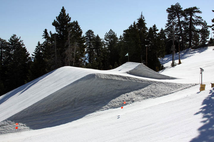 Freshly built jumps on the Wedge.