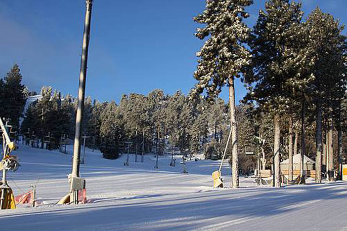 Freshly groomed beginner terrain.