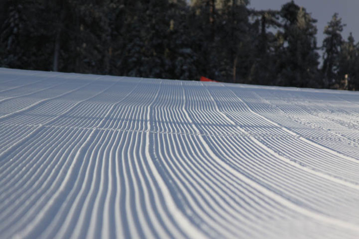 Freshly groomed slopes waiting for you this morning.