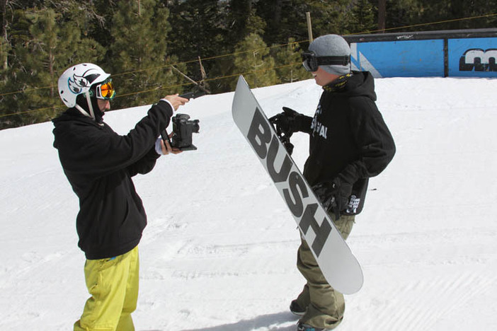 Nick Sibayan filming the new "Bush" board for Signal's Every Third Thursday video.