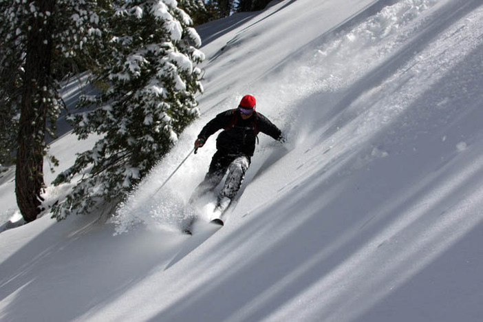 Dan Sherman diving into the steeps.