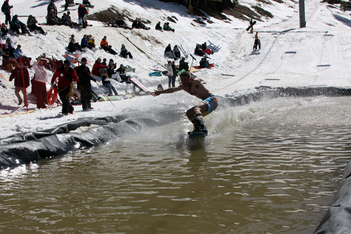 Pond Skimming, the most popular event at Spring A Ma Jig.