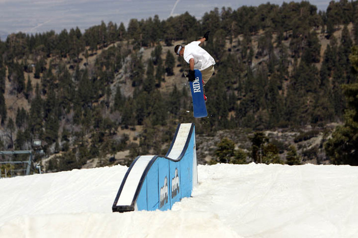 Launching off the Roller Jump Box on Borderline.