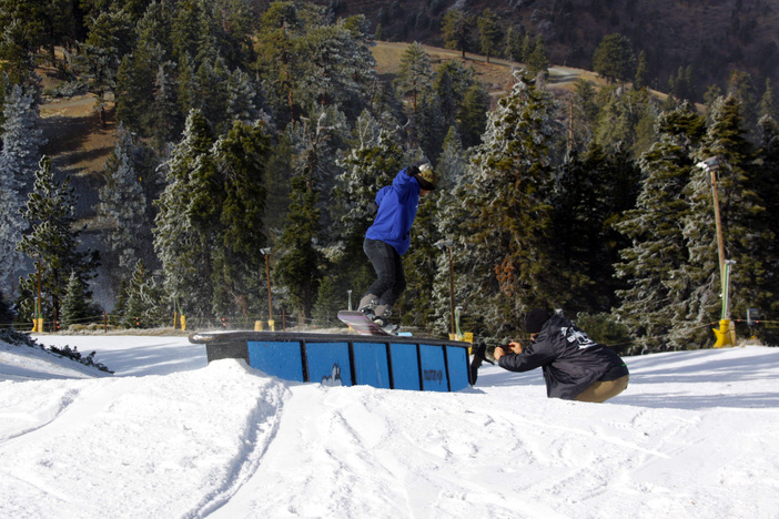 Backside Nose Press by Mountain High rider Nick Guin.