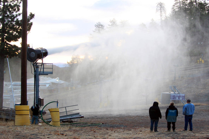 Snowmaking test this morning in preparation for the real thing in the coming weeks.