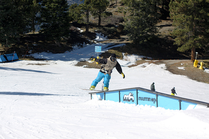 Floen having fun on the A-Frame rail.