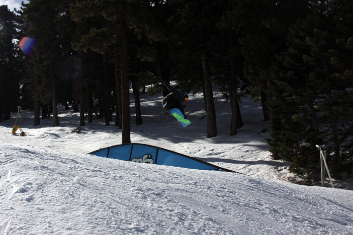 Boosting a Mute Grab off the Rainbow Rail.