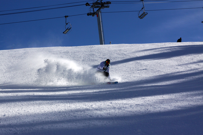 The snow is amazing on Wyatt.