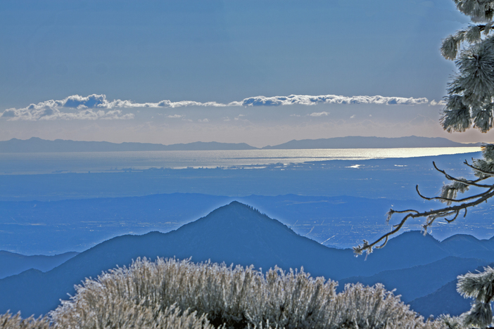 Clear view to Catalina Island from the Saddle on Chisolm.