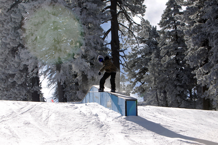 Board slide on the flat down box.